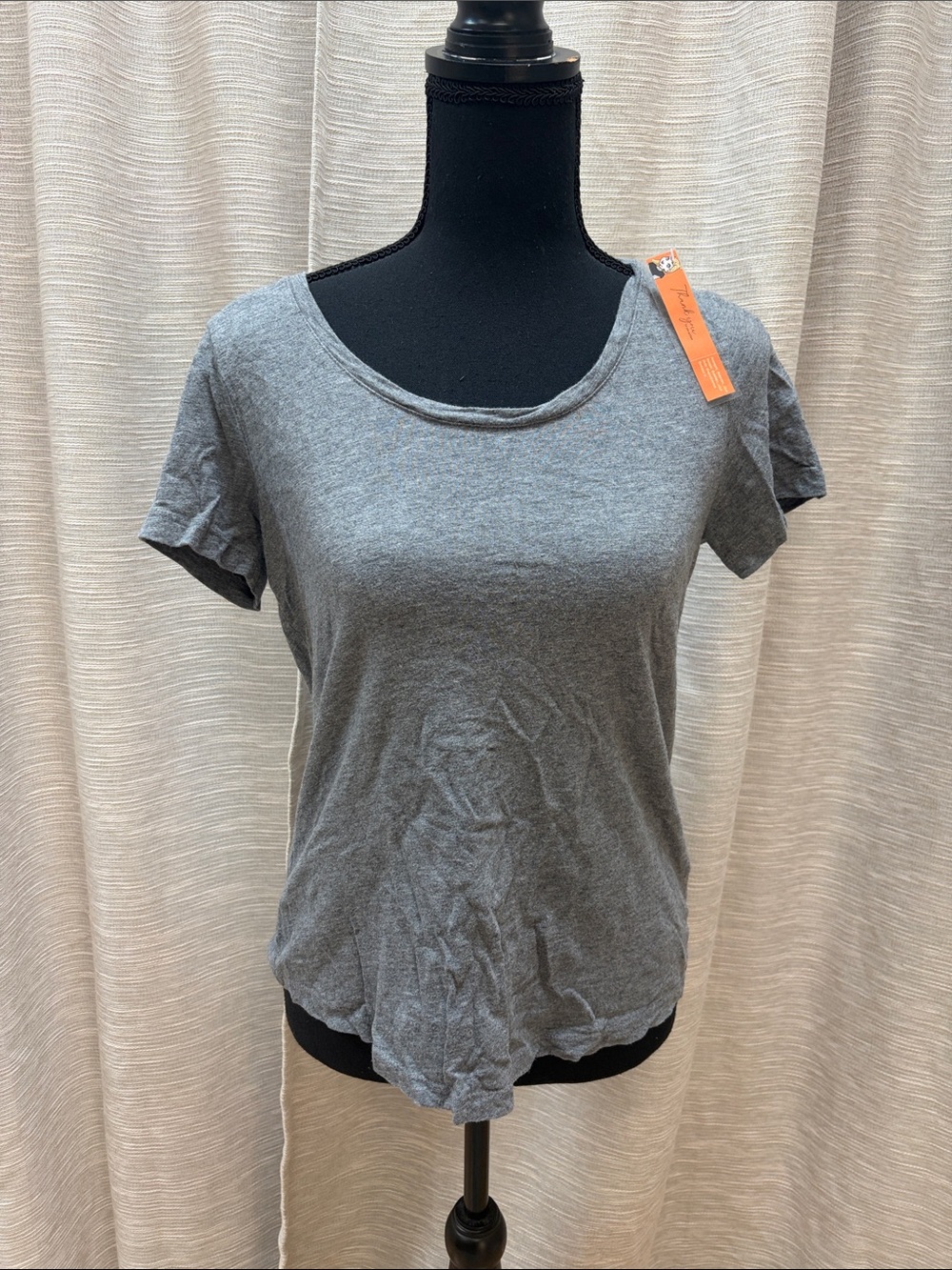 Eddie Bauer Heather Gray Scoop Neck Short Sleeve Tee